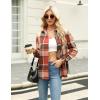 Zeagoo Women Flannel Shacket Jacket Plaid Button Down Long Sleeve Shirt Fall Outfits 2026(Orange)