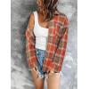 Zeagoo Women Flannel Shacket Jacket Plaid Button Down Long Sleeve Shirt Fall Outfits 2026(Orange Plaid-gz867)