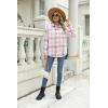 Zeagoo Women Flannel Shacket Jacket Plaid Button Down Long Sleeve Shirt Fall Outfits 2026(Pink)