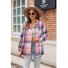 Zeagoo Women Flannel Shacket Jacket Plaid Button Down Long Sleeve Shirt Fall Outfits 2026(Pink Plaid-gz877)