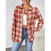 Zeagoo Women Flannel Shacket Jacket Plaid Button Down Long Sleeve Shirt Fall Outfits 2026(Red)