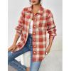 Zeagoo Women Flannel Shacket Jacket Plaid Button Down Long Sleeve Shirt Fall Outfits 2026(Red)
