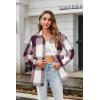 Zeagoo Women Flannel Shacket Jacket Plaid Button Down Long Sleeve Shirt Fall Outfits 2026(Red Plaid-gz543)