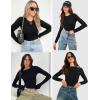 Zeagoo Women Long Sleeve T Shirts Crewneck Slim Fit Tops Going Out Fall Fashion Basic Tee(Long Sleeve-black)