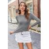 Zeagoo Women Long Sleeve T Shirts Crewneck Slim Fit Tops Going Out Fall Fashion Basic Tee(Long Sleeve-grey)
