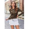 Zeagoo Women Long Sleeve T Shirts Crewneck Slim Fit Tops Going Out Fall Fashion Basic Tee(Long Sleeve-leopard Print)