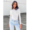 Zeagoo Women Long Sleeve T Shirts Crewneck Slim Fit Tops Going Out Fall Fashion Basic Tee(Long Sleeve-white)