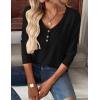 Zeagoo Women Tops Loose Fit Long Sleeve V Neck T Shirts Business Casual Blouses Dressy Fall Fashion Work Clothes(Black)