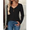 Zeagoo Women Tops Loose Fit Long Sleeve V Neck T Shirts Business Casual Blouses Dressy Fall Fashion Work Clothes(Black)