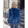 Zeagoo Women Tops Loose Fit Long Sleeve V Neck T Shirts Business Casual Blouses Dressy Fall Fashion Work Clothes(Blue Flower-mz845)