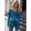 Zeagoo Women Tops Loose Fit Long Sleeve V Neck T Shirts Business Casual Blouses Dressy Fall Fashion Work Clothes(Floral Green-cx287)