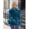 Zeagoo Women Tops Loose Fit Long Sleeve V Neck T Shirts Business Casual Blouses Dressy Fall Fashion Work Clothes(Floral Green-cx287)