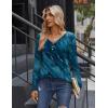 Zeagoo Women Tops Loose Fit Long Sleeve V Neck T Shirts Business Casual Blouses Dressy Fall Fashion Work Clothes(Floral Green-cx287)