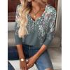 Zeagoo Women Tops Loose Fit Long Sleeve V Neck T Shirts Business Casual Blouses Dressy Fall Fashion Work Clothes(Gray Print-wf71)