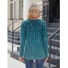 Zeagoo Women Tops Loose Fit Long Sleeve V Neck T Shirts Business Casual Blouses Dressy Fall Fashion Work Clothes(Green Leave-xh363)
