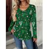 Zeagoo Women Tops Loose Fit Long Sleeve V Neck T Shirts Business Casual Blouses Dressy Fall Fashion Work Clothes(Green-sd477)