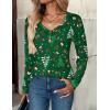 Zeagoo Women Tops Loose Fit Long Sleeve V Neck T Shirts Business Casual Blouses Dressy Fall Fashion Work Clothes(Green-sd477)