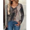 Zeagoo Women Tops Loose Fit Long Sleeve V Neck T Shirts Business Casual Blouses Dressy Fall Fashion Work Clothes(Multicolor-cx278)