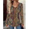 Zeagoo Women Tops Loose Fit Long Sleeve V Neck T Shirts Business Casual Blouses Dressy Fall Fashion Work Clothes(Multicolor-mz721)