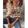 Zeagoo Women Tops Loose Fit Long Sleeve V Neck T Shirts Business Casual Blouses Dressy Fall Fashion Work Clothes(Multicolor-mz857)