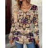 Zeagoo Women Tops Loose Fit Long Sleeve V Neck T Shirts Business Casual Blouses Dressy Fall Fashion Work Clothes(Multicolor-mz857)