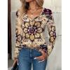 Zeagoo Women Tops Loose Fit Long Sleeve V Neck T Shirts Business Casual Blouses Dressy Fall Fashion Work Clothes(Multicolor-mz857)