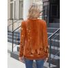 Zeagoo Women Tops Loose Fit Long Sleeve V Neck T Shirts Business Casual Blouses Dressy Fall Fashion Work Clothes(Orange Flower-mz867)