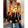 Zeagoo Women Tops Loose Fit Long Sleeve V Neck T Shirts Business Casual Blouses Dressy Fall Fashion Work Clothes(Orange-ws88)