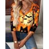 Zeagoo Women Tops Loose Fit Long Sleeve V Neck T Shirts Business Casual Blouses Dressy Fall Fashion Work Clothes(Orange-ws88)