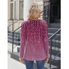 Zeagoo Women Tops Loose Fit Long Sleeve V Neck T Shirts Business Casual Blouses Dressy Fall Fashion Work Clothes(Purple Leave-xh370)