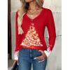 Zeagoo Women Tops Loose Fit Long Sleeve V Neck T Shirts Business Casual Blouses Dressy Fall Fashion Work Clothes(Red-sd489)