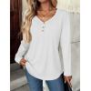 Zeagoo Women Tops Loose Fit Long Sleeve V Neck T Shirts Business Casual Blouses Dressy Fall Fashion Work Clothes(White)