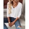 Zeagoo Women Tops Loose Fit Long Sleeve V Neck T Shirts Business Casual Blouses Dressy Fall Fashion Work Clothes(White)