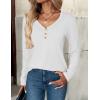 Zeagoo Women Tops Loose Fit Long Sleeve V Neck T Shirts Business Casual Blouses Dressy Fall Fashion Work Clothes(White)