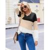 Zeagoo Women Waffle Knit Tops V Neck Long Sleeve Tunics Color Block Casual Blouse Fall Fashion 2026 Button Decor T Shirt(Black/Khaki/White)