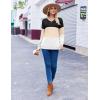 Zeagoo Women Waffle Knit Tops V Neck Long Sleeve Tunics Color Block Casual Blouse Fall Fashion 2026 Button Decor T Shirt(Black/Khaki/White)