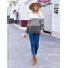 Zeagoo Women Waffle Knit Tops V Neck Long Sleeve Tunics Color Block Casual Blouse Fall Fashion 2026 Button Decor T Shirt(White/Grey)
