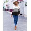 Zeagoo Women Waffle Knit Tops V Neck Long Sleeve Tunics Color Block Casual Blouse Fall Fashion 2026 Button Decor T Shirt(White/Grey/Black)