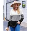 Zeagoo Women Waffle Knit Tops V Neck Long Sleeve Tunics Color Block Casual Blouse Fall Fashion 2026 Button Decor T Shirt(White/Grey/Black)