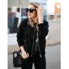 Zeagoo Women’s Bomber Jacket Casual Coat Zip Up Spring Fall Clothes with Pockets S-XXL(A-black)