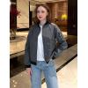 Zeagoo Women’s Bomber Jacket Casual Coat Zip Up Spring Fall Clothes with Pockets S-XXL(A-grey)