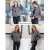 Zeagoo Women’s Bomber Jacket Casual Coat Zip Up Spring Fall Clothes with Pockets S-XXL(A-grey)