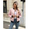 Zeagoo Women’s Bomber Jacket Casual Coat Zip Up Spring Fall Clothes with Pockets S-XXL(A-pink)