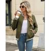 Zeagoo Women’s Bomber Jacket Casual Coat Zip Up Spring Fall Clothes with Pockets S-XXL(Army Green Stripes)