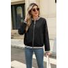 Zeagoo Women’s Bomber Jacket Casual Coat Zip Up Spring Fall Clothes with Pockets S-XXL(Black Stripes)
