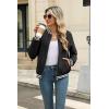 Zeagoo Women’s Bomber Jacket Casual Coat Zip Up Spring Fall Clothes with Pockets S-XXL(Black Stripes)