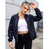 Zeagoo Women’s Bomber Jacket Casual Coat Zip Up Spring Fall Clothes with Pockets S-XXL(Navy Blue)