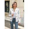 Zeagoo Women’s Bomber Jacket Casual Coat Zip Up Spring Fall Clothes with Pockets S-XXL(White Print)
