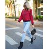 Zeagoo Women’s Bomber Jacket Casual Coat Zip Up Spring Fall Clothes with Pockets S-XXL(Wine Red)