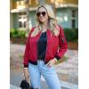 Zeagoo Women’s Bomber Jacket Casual Coat Zip Up Spring Fall Clothes with Pockets S-XXL(Wine Red)